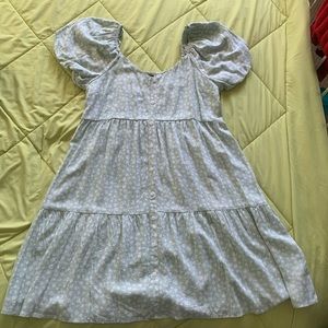 Light green, flowy floral print dress